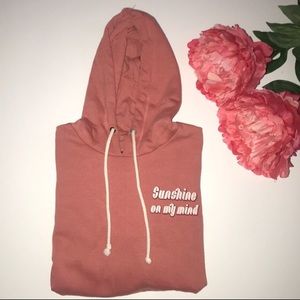 salmon pink hoodie